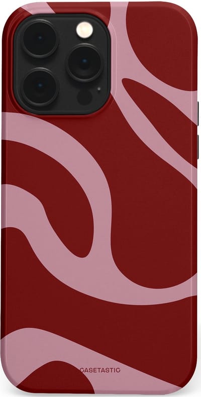 Casetastic hoesje geschikt voor Apple iPhone 14 Pro Max - MagSafe - Dubbellaagse bescherming - Roze Rode Framboos Blobs - Fashion Case - Bordeaux Lila