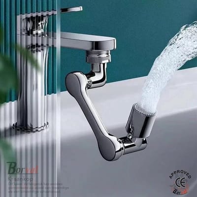 Waterbesparend Draaibaar Universeel Kraan Opzetstuk 1080° Draaibaar – Opzetstuk - Waterbesparend –Flexibel - Chroom/Zilver Kraan