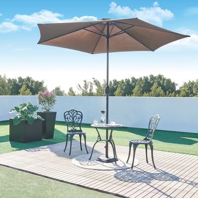 Bistroset Lupsam tuinset 3-delig donkergrijs met groene patina casa.pro