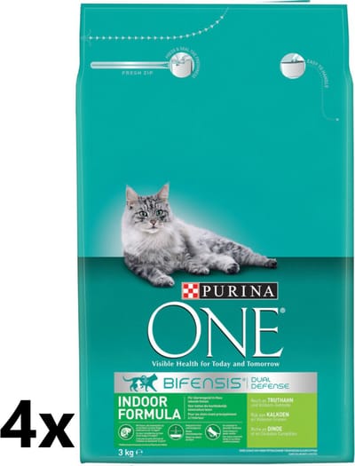 Purina One - Indoor - Kalkoen - 4x3kg