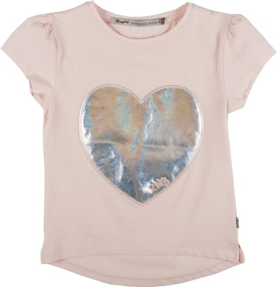 Rumbl Royal - T-shirt - Roze - Zilveren hart - Maat 164/170