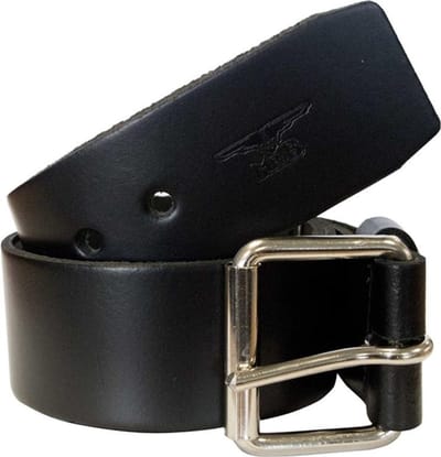 Mister B leren riem 5 cm breed  - 85 cm lang - Medium - zwart