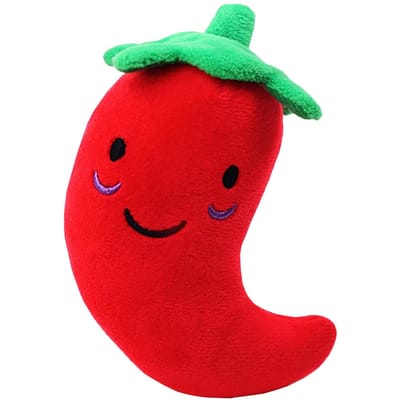 Jouets en Peluche pour Chien Mignons Dessin Animé Grincement de Dents Soulager l'Ennui Jouets en Peluche Piment Rouge pour Chiens Chats Animaux de Compagnie red