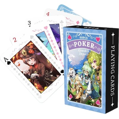 Anime Poker Speelgoed Genshin Impact Spelkaarten Zhongli Hutao Tartaglia Cosplay Hardcover Verzameling Cadeau