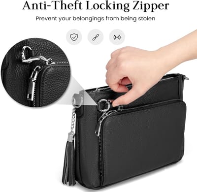 befen Anti-diefstal echt lederen crossbody tassen voor dames Handtassen en schoudertassen met ingebouwde portemonnee RFID lederen portemonnee