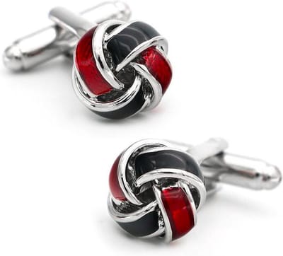 Scheepsknoop Manchetknopen Heren - Rood / Zwart - Cufflinks - Papa Cadeau Voor Mannen - Vaderdag