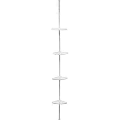 5Five Doucherek - telescopische stang - 4-laags - 200 tot 250 cm - Opberg rekjes voor shampoo/douchegel