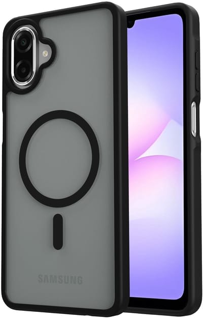 Hoesje Geschikt voor Samsung Galaxy A07 - Compatibel met MagSafe / Qi2 - Matte Beschermhoes - Back Cover met Magneet - Zwart