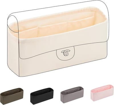Silk Bag Organiser Insert voor Handtassen - Luxe Handtas Organizer, Perfecte Pasvorm en Stijlvolle Schaper (Craie, Medium 25)