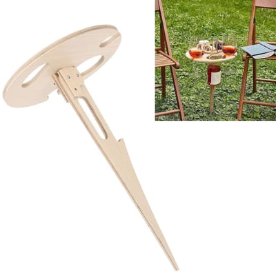 Dailygoods- Wijntafel Opvouwbaar - Houten Ontwerp - Glazenhouder - Draagbaar - Outdoor - Camping/Picknick - Picknicktafel