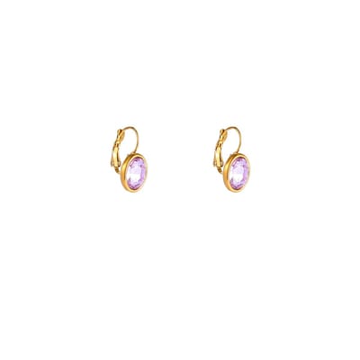 Go Dutch Label Oorhangers French Hook Oval Lilac