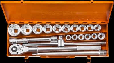 NEO - Dopsleutelset - 3/4" - 21-delig - Chroom-Vanadiumstaal