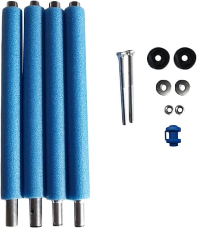 Trampoline Reservestangen - Paal Set - Trampoline Reparatie - Met Veiligheidsafdekkingen - Maat M - Blauw