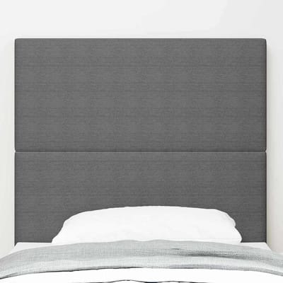 vidaXL - LED - Hoofdbord - met - hoofdeinde - Lichtgrijs - 80 - cm - Corduroy - stof