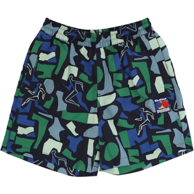 Herenshort met all-over print X Butter Goods Mineraalblauw
