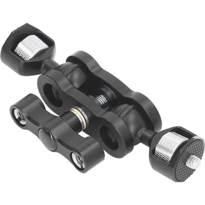 Bras Multifonctionnel à Double Rotule en Alliage d'Aluminium pour Caméra, Rotatif à 360 Degrés, 14 pouces black