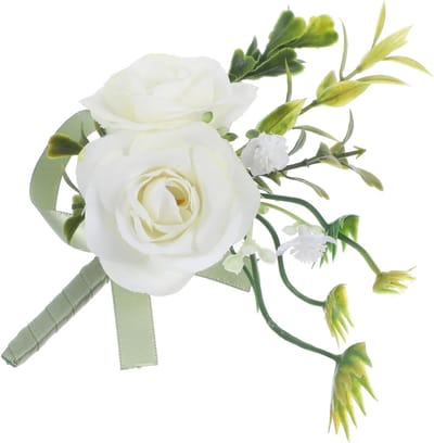 Pols Bloem - Kunstbloem Corsage - Bruiloft Decoratie - Zijde Materiaal - 11 x 9.5 cm