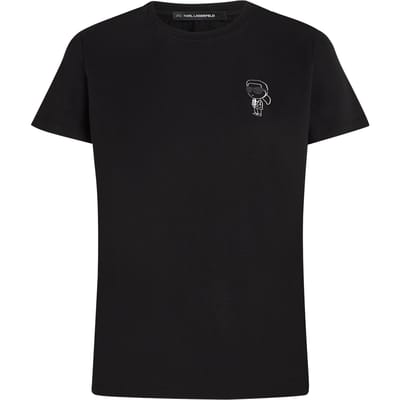 Karl Lagerfeld Ikon Print T-shirt Black Taglia: XS | Maglie Sportivi Outlet | Donna | Nero