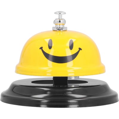 Cloche d'appel de restaurant avec base antidérapante Cloche de service de bar de réunion manuelle pour le dîner scolaire(Bleu ) jaune