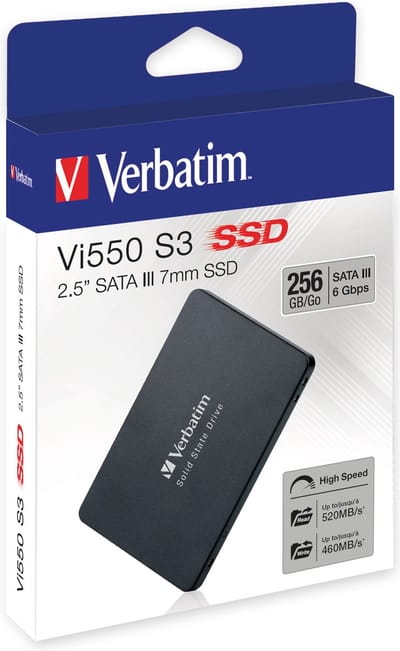 Verbatim VI550 S3 256 GB SSD harde schijf (2.5 inch) SATA 6 Gb/s Retail 49351