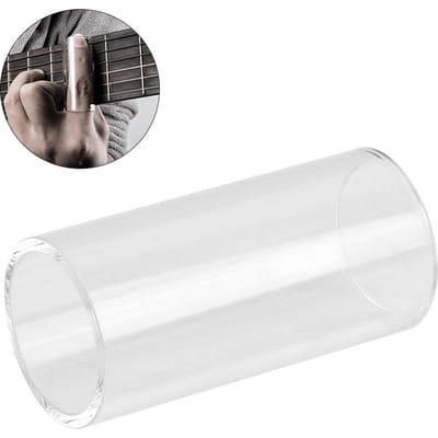 Slide de Guitare Universel en Verre Transparent Accessoire d'Instrument Set de Slides de Guitare (51mm) white