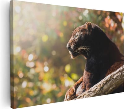 Artaza Canvas Schilderij Luipaard - 30x20 cm - Klein - Wanddecoratie Dierenkop - Muurdecoratie Jungle - Kamer Accessoires