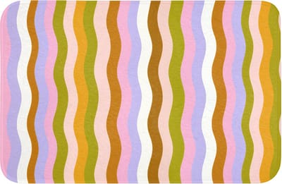 Badmat 60x40 cm - Antislip - lijnen - Golven - Pastelkleuren - Patroon - Badmatten voor badkamer - Badkamermat - Douchemat - Badkamer mat