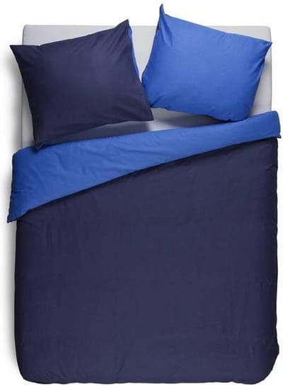 Snoozing Two Tone - Dekbedovertrek - Tweepersoons - 200x200/220 cm + 2 kussenslopen 60x70 cm - Navy/Meermin