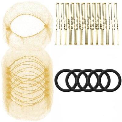 Haaraccessoires set - Haarklemmen - Haarelastiekjes / Scrunchie -Goud 30 stuks + 40 U-haarklemmen + 5 haarbandjes – 66g -Geschikt voor kort en fijn haar.