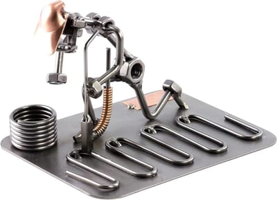 Steelman24 Schroefmannetje, vloerverwarmingsbouwer, Made in Germany, handgemaakt, cadeau-idee, stalen figuur, metalen figuur, metalen mannetje