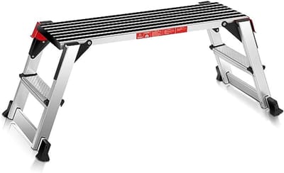 Werkplatform Aluminium - Vouwladder Bank - Kluswerk Thuis - Veiligheidsvergrendeling - 495 cm Hoog - Zilver