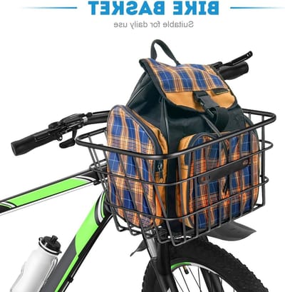 Fietsmand voor Voorop Bevestiging met Accessoires Geschikt voor Kleine Honden, Winkelen en Picknicken, 27.5 x 23 x 16 cm