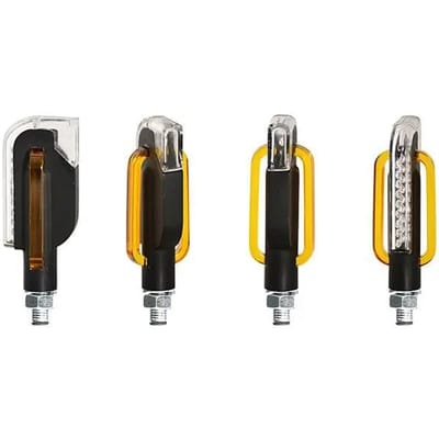 Motorfiets geleide knipperlichten Chaft sunrise