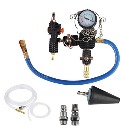 Koelmiddel Navulset - Systeem Tester - Koelsysteem Onderhoud - Geïntegreerde Druk Test - 28 cm Pakket - Zwart