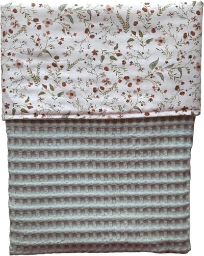 Wagendeken wafelstof mintgroen - katoen stippen - 60 x 80 cm - babydeken - wagendeken