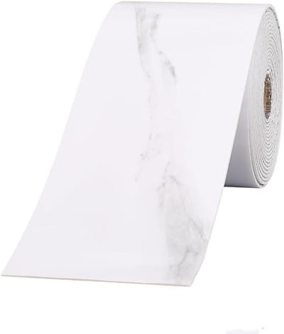 EGoods - Zelfklevende Zwart-Wit Marmeren Behangrand voor Badkamerdecoratie - Waterdicht PVC - Afneembaar