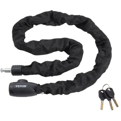 VEVOR Fietskettingslot 1,2 m lang combinatiekettingslot met 4 sleutels, antidiefstal hoge beveiligingsfietssloten, perfect voor fiets, motor, scooter, deur, hek of poort, 8 mm