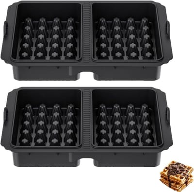 2-delige set - Accessoires voor airfryer - Wafelvorm - Siliconen wafelvorm - Voor airfryers AF300, AF400EU, AF451EU, SL400EU - Zwart