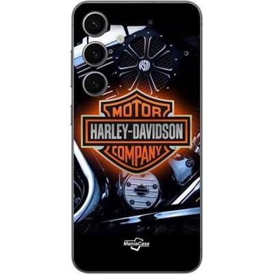 Case - Harley Davidson - Samsung Galaxy S24 - Zacht - Zwart - Maniacase Logo
