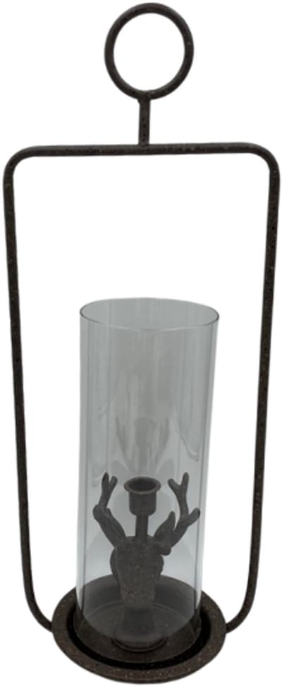 Windlicht kandelaar bruin hertenkop 52 x 20,5 cm | 823740 | Home Sweet Home | Woonstijl Stoer & Industrieel