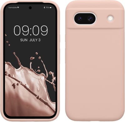 kwmobile telefoonhoesje geschikt voor Google Pixel 8a - Hoesje met siliconen coating - Smartphone case in oudroze