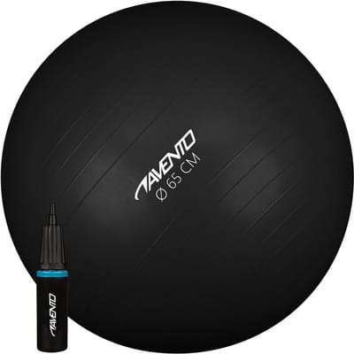 Avento Fitnessbal -Gymbal - Met Pomp - Ø 65cm - Zwart