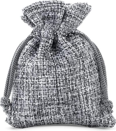 Decoratief Jute Zakjes Zakken | 100% Naturel | 10 x 13 cm | 10 stuk | Grijs | Cadeauzakjes Opbergzakjes Geschenkzakjes Cadeau Verpakking Geurzakjes Snoepzakjes Lavendel