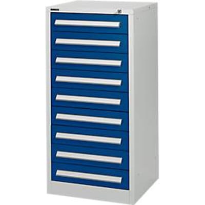 Schäfer Shop Select ladekast SF 90, 9 laden, lichtgrijs RAL 7035 gentiaanblauw RAL 5010