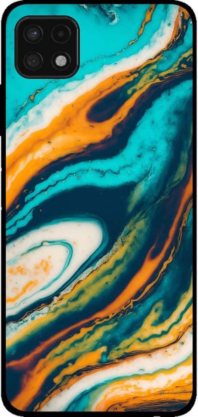 Smartphonica Telefoonhoesje voor Samsung Galaxy A22 5G marmer look - backcover marmer hoesje - Groen geschikt voor Samsung Galaxy A22 5G