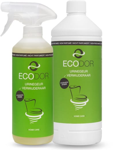 Ecodor UF2000 - Urinegeur Verwijderaar - Voordeel Pakket - 500 ml sprayflacon + 1 liter navulfles - Ecologisch ontgeurder - Ongeparfumeerd
