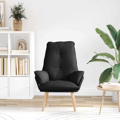 vidaXL - Fauteuil - Zwart - 69 - x - 74 - x - 93 - cm - Stof - en - multiplex