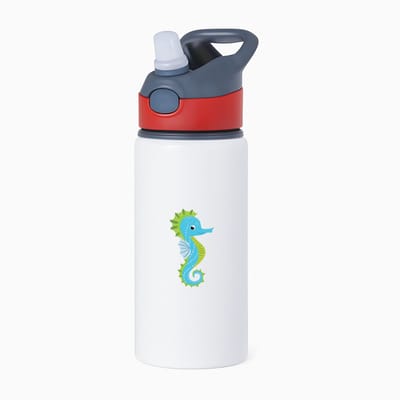 Hacebo® - Zeepaardje waterfles met rietje rood - Vis - Dieren liefhebbers - Dierentuin - cadeau - aquariumdieren - water fles - 650ML