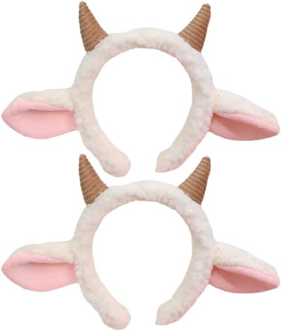 2 Stuks Pluche Schaap Oren Haarbanden - Dierenaccessoires voor Huisdieren, Feestjes en Kostuums