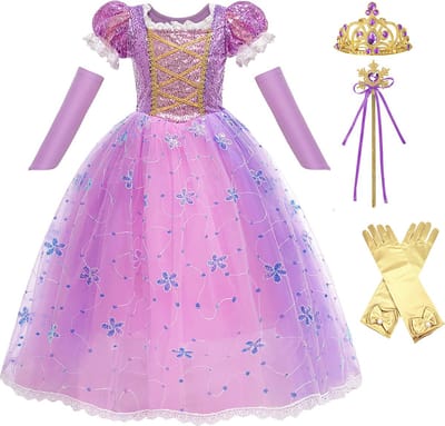 Prinsessenjurk meisje - verkleedjurken meisjes - verkleedkleren kind - prinsessen verkleedkleding maat 92/98